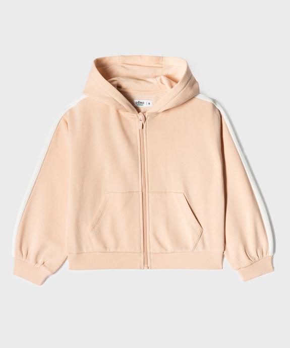 Sweat à capuche et fermeture zippée fille vue1 - GEMO 4G FILLE - GEMO