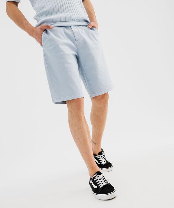 Bermuda en coton stretch coupe regular homme vue1 - GEMO 4G HOMME - GEMO