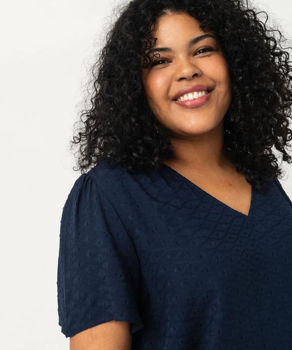 Blouse manches courtes en viscose jacquard femme grande taille vue6 - GEMO 4G GT - GEMO