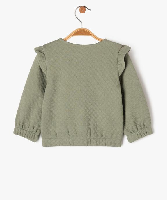Sweat zippé avec volants sur les épaules bébé fille vue3 - GEMO(BEBE DEBT) - GEMO