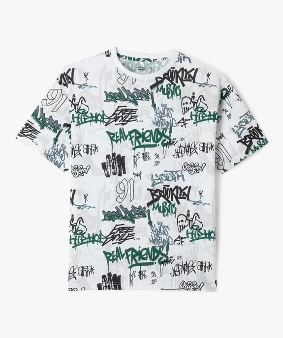 Tee-shirt manches courtes imprimé tags garçon vue2 - GEMO 4G GARCON - GEMO