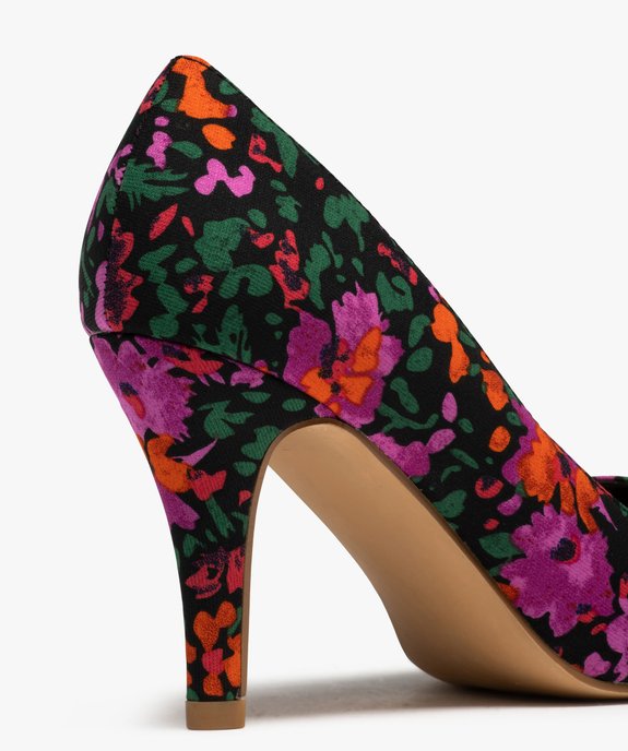 Escarpins femme à talon dessus imprimé végétal vue6 - GEMO(URBAIN) - GEMO