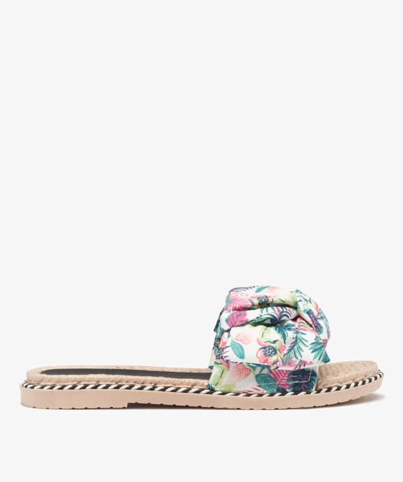 Mules de piscine femme à bandeau en toile imprimée vue1 - GEMO (PLAGE) - GEMO