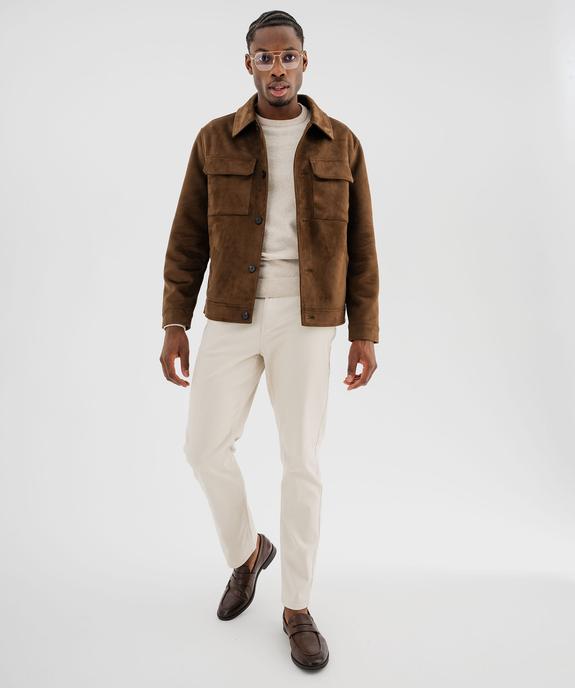 Pull en coton en maille fine à col rond homme  vue4 - GEMO (HOMME) - GEMO