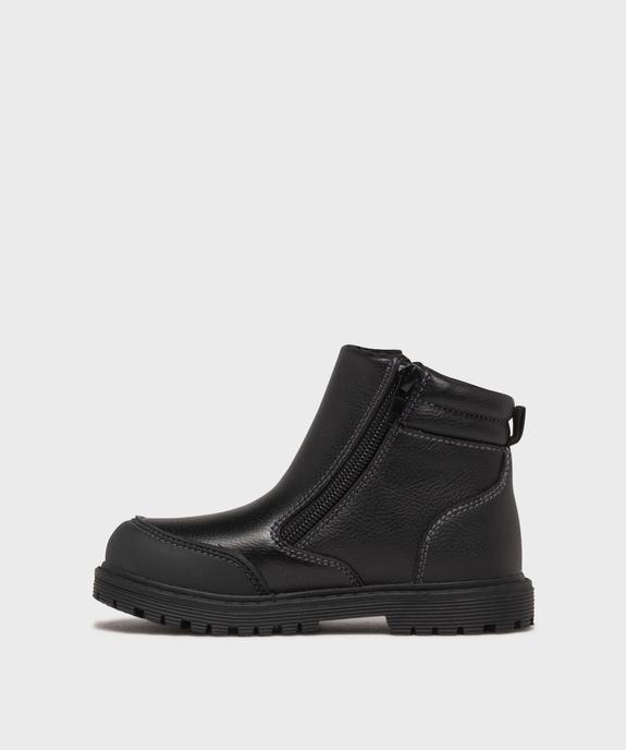 Boots fourrés à semelle crantée avec double zip garçon - Buggy vue3 - BUGGY - GEMO