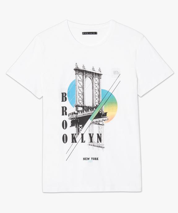 Tee-shirt imprimé à manches courtes vue4 - GEMO (HOMME) - GEMO