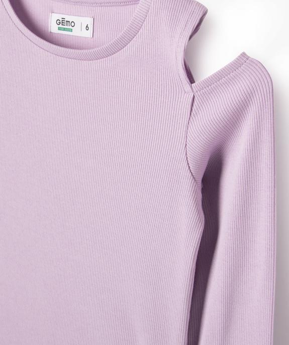 Tee-shirt à manches longues épaules dénudées fille vue3 - GEMO 4G FILLE - GEMO