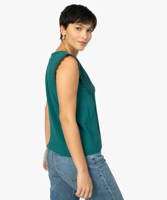 Tee-shirt femme à col V dentelle et crochet vue3 - GEMO(FEMME PAP) - GEMO