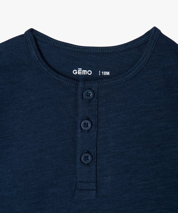 Tee-shirt manches courtes à col tunisien bébé garçon (lot de 3) vue3 - GEMO(BEBE DEBT) - GEMO