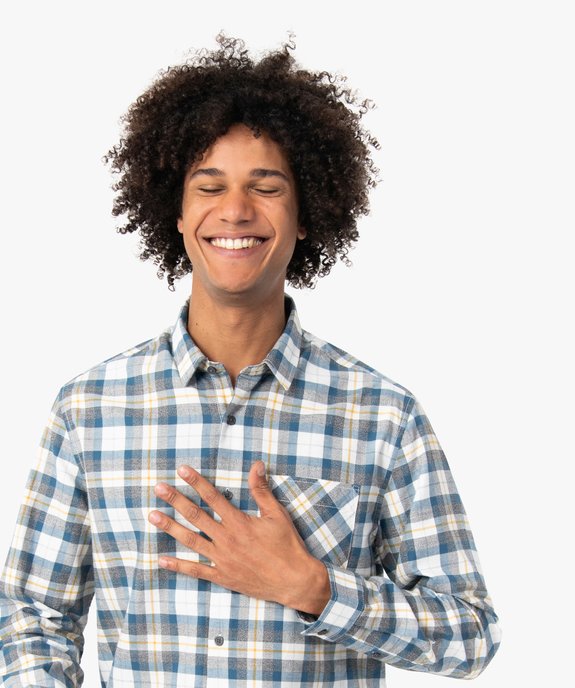 Chemise homme a carreaux en coton