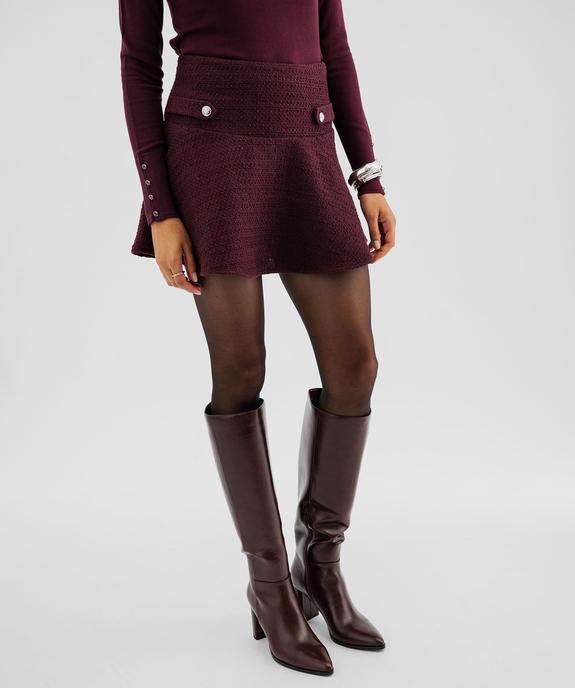 Jupe patineuse en maille texturée et pattes fantaisie femme vue1 - GEMO(FEMME PAP) - GEMO