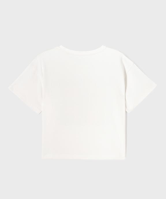 Tee-shirt manches courtes coupe courte imprimé fille vue4 - GEMO (ENFANT) - GEMO
