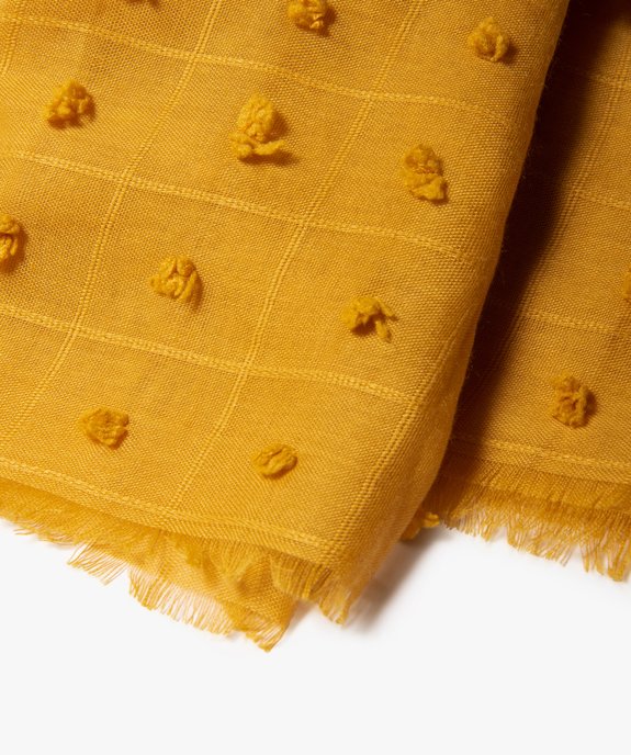 Foulard femme à carreaux avec petits pompons  vue2 - GEMO (ACCESS) - GEMO