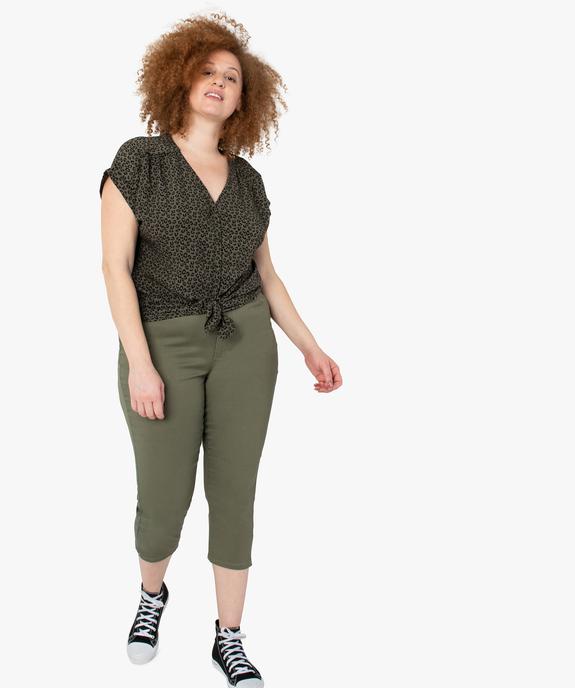 Pantacourt femme uni extensible coupe ajustée vue5 - GEMO (G TAILLE) - GEMO