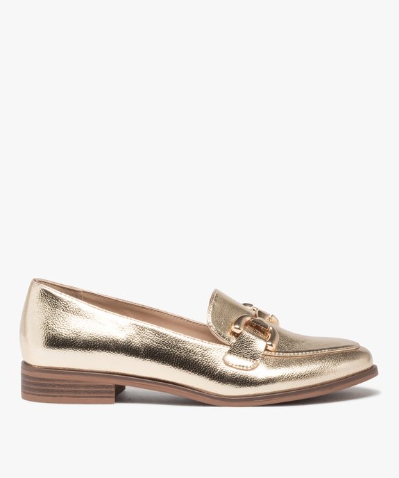 Mocassins femme unis effet métallisé avec bijou fantaisie vue2 - GEMO (CASUAL) - GEMO