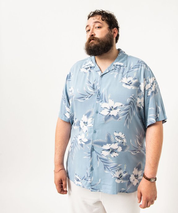 Chemise homme à manches courtes tropical en viscose fluide imprimée  vue3 - GEMO 4G HOMME - GEMO
