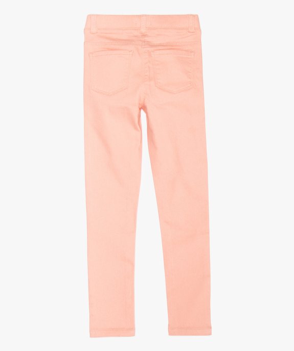 Pantalon fille en stretch coupe slim avec taille élastiquée vue3 - GEMO (ENFANT) - GEMO