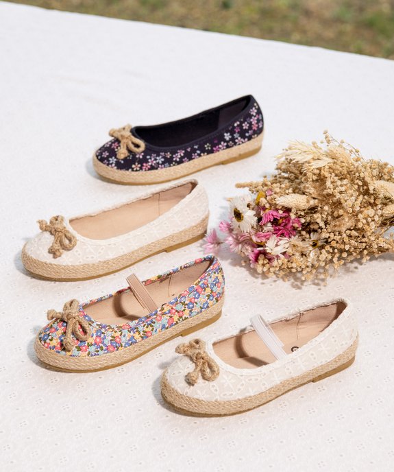 Ballerines fille unies en dentelle et semelle de corde vue6 - GEMO (ENFANT) - GEMO
