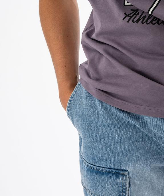 Bermuda en jean coupe cargo large homme vue2 - GEMO 4G HOMME - GEMO