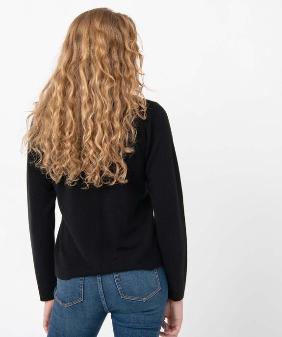 Gilet à col rond en maille fine femme vue3 - GEMO (MAILLE) - GEMO