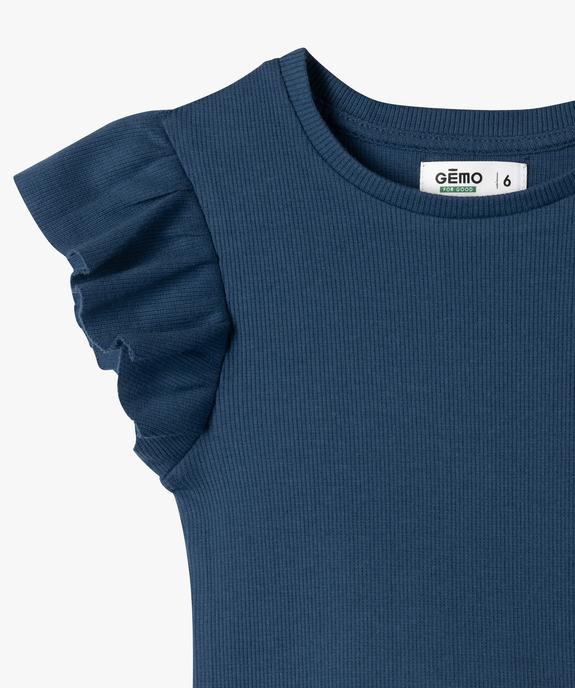 Tee-shirt manches courtes à volants fille vue2 - GEMO 4G FILLE - GEMO