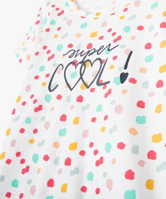 Chemise de nuit fille multicolore à manches courtes vue2 - GEMO (ENFANT) - GEMO