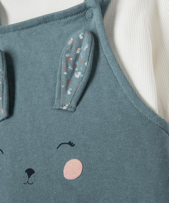 Ensemble bébé fille 2 pièces : robe et tee-shirt à manches longues motif lapin vue2 - GEMO(BEBE DEBT) - GEMO