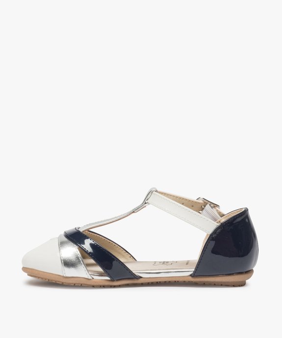 Ballerines fille type salomé suédine et lanières métallisée vue3 - GEMO (ENFANT) - GEMO
