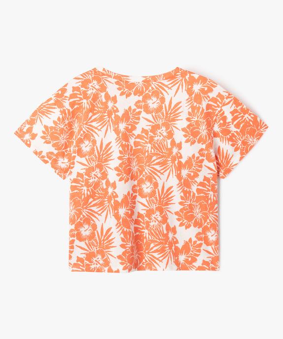 Tee-shirt manches courtes à motifs fleuris fille vue3 - GEMO (JUNIOR) - GEMO