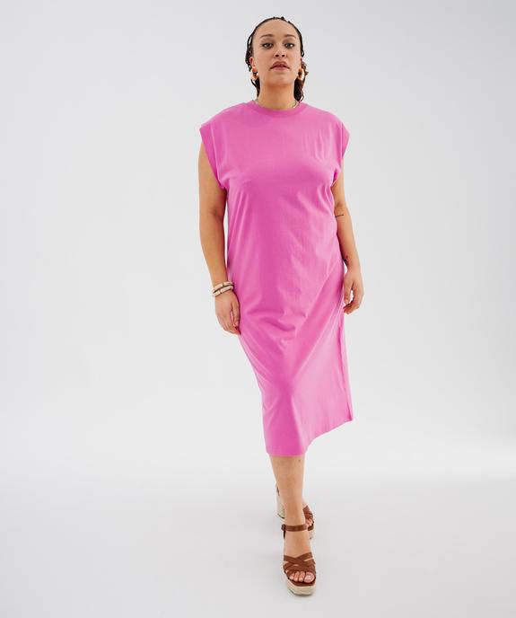 Robe tee-shirt longue en jersey de coton femme grande taille vue1 - GEMO 4G GT - GEMO