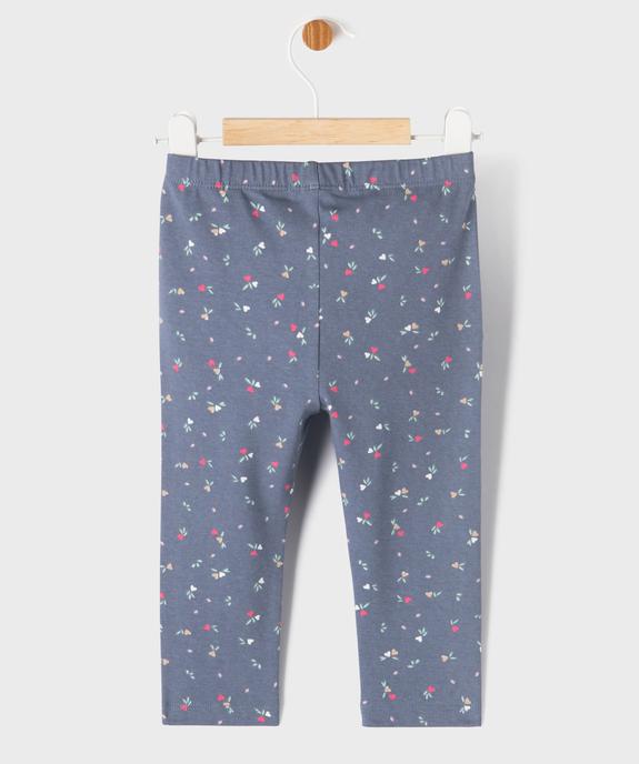 Legging long en coton stretch imprimé bébé fille vue3 - GEMO 4G BEBE - GEMO