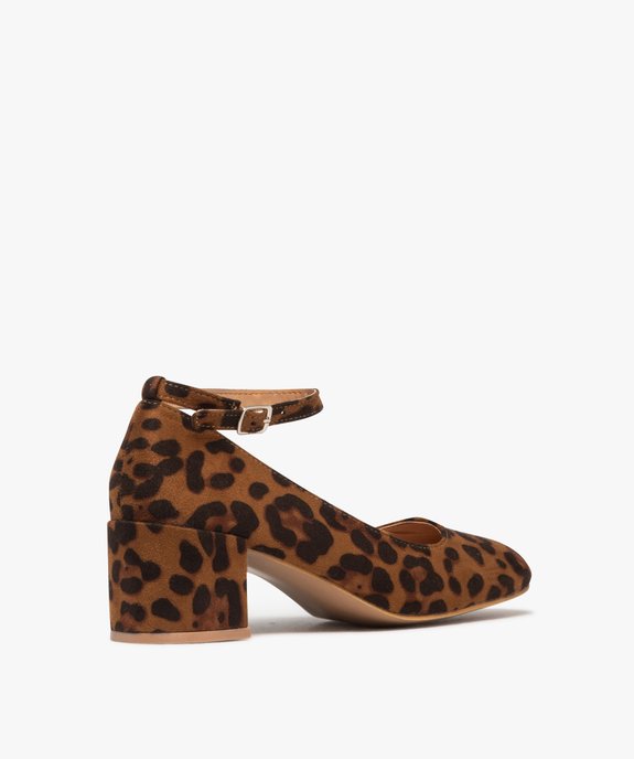 Ballerines femme avec bride cheville à motif léopard vue4 - SANS MARQUE - GEMO