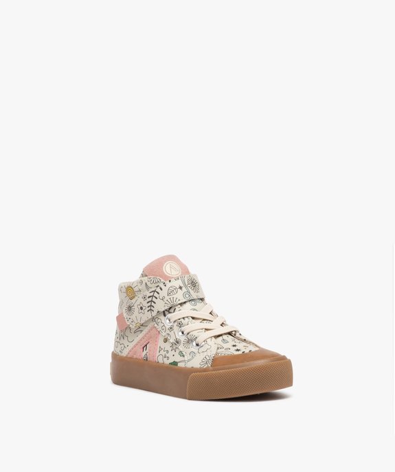 Baskets bébé fille mid-cut à motifs - Alma Planète vue2 - ALMA PLANETE - GEMO