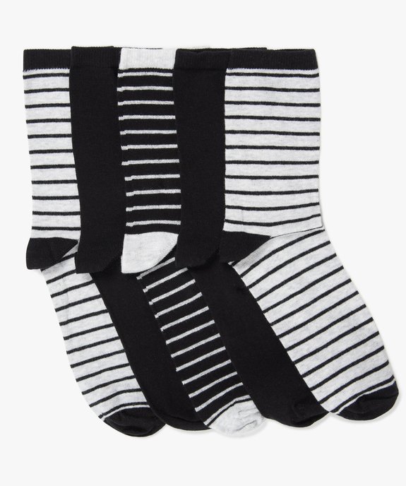 Chaussettes garçon  rayées à tige haute (lot de 5) vue1 - GEMO (ENFANT) - GEMO