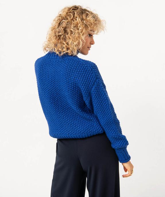 Pull à col montant en maille fantaisie femme vue3 - GEMO(FEMME PAP) - GEMO