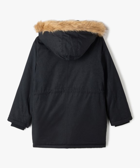 Parka en matière déperlante avec doublure peluche fille vue4 - GEMO 4G FILLE - GEMO