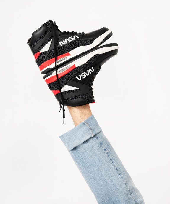 Baskets homme mid-cut à lacets avec semelle à bulle d'air - NASA vue1 - NASA - GEMO