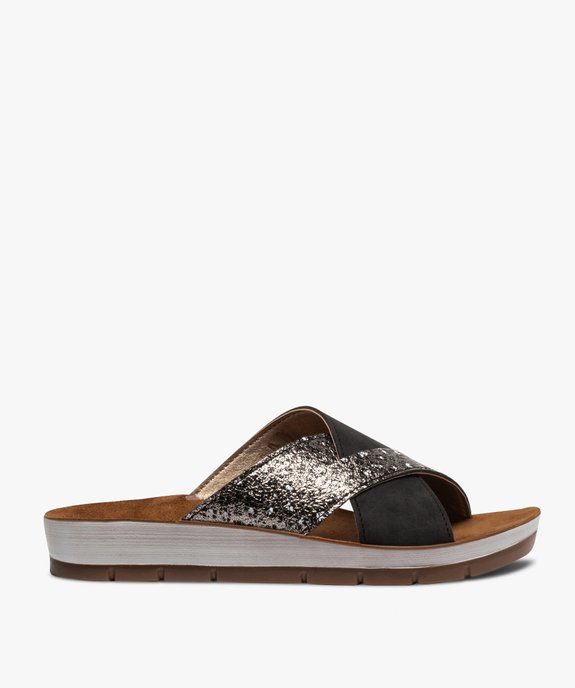 Mules femme confort à larges brides croisées vue1 - GEMO (CONFORT) - GEMO