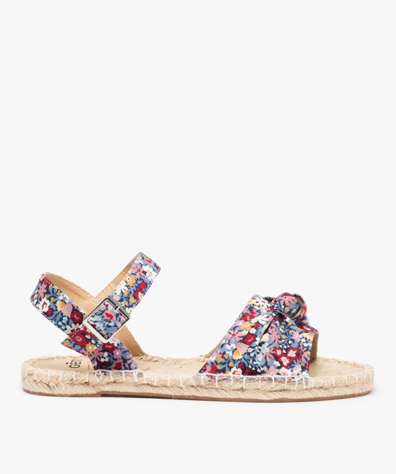 Sandales femme plates à semelle en corde dessus tissu vue1 - GEMO (CASUAL) - GEMO