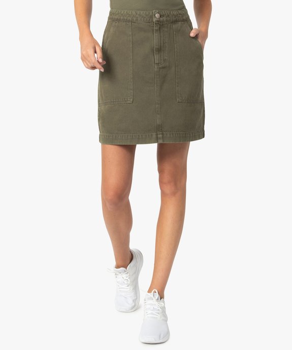 Jupe femme avec grandes poches plaquées vue1 - GEMO(FEMME PAP) - GEMO