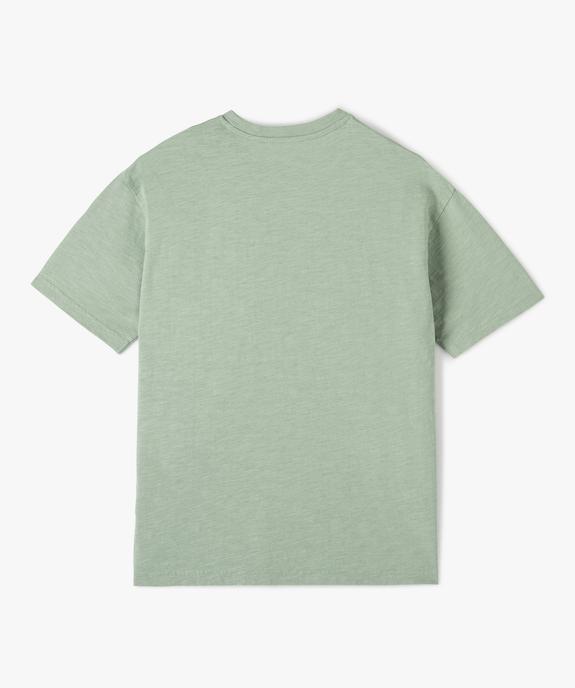 Tee-shirt garçon en coton flammé à manches courtes et poche poitrine vue4 - GEMO (JUNIOR) - GEMO
