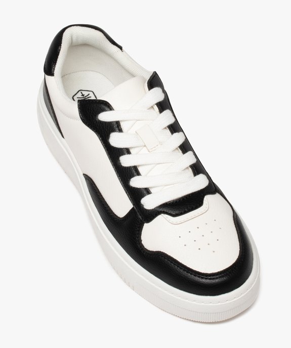 Baskets femme unies à semelle épaisse avec lacets contrastants vue5 - GEMO 4G FEMME - GEMO