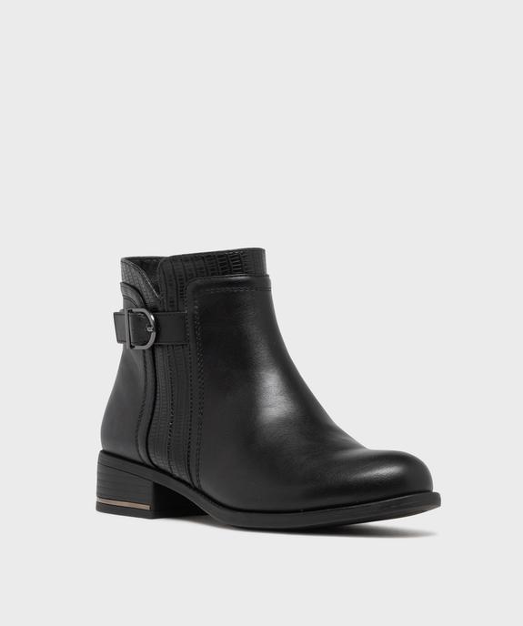 Boots à talon plat et boucle décorative femme vue2 - VALENTINA BALDA - GEMO