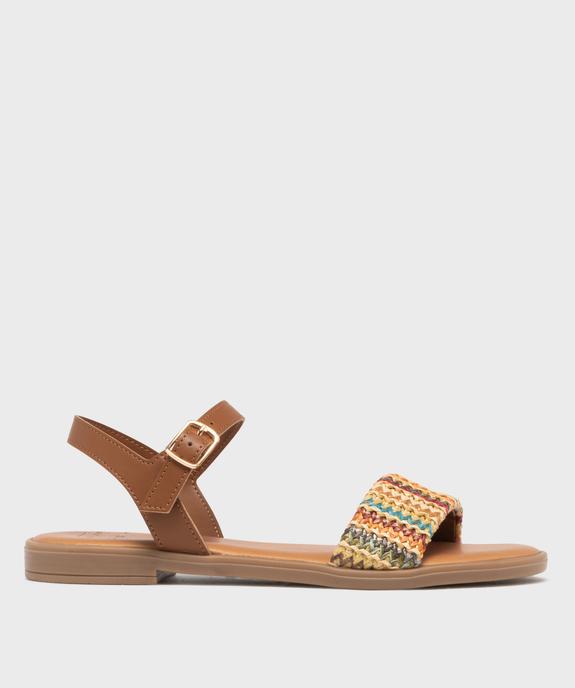 Sandales plates avec bride effet raphia femme - Follow Me vue1 - FOLLOW ME - GEMO
