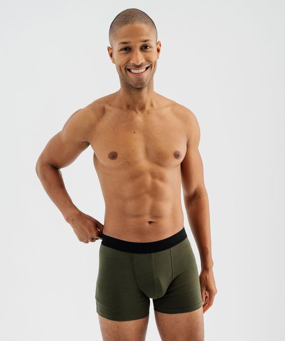 Boxers unis en coton extensible homme (lot de 2) vue1 - GEMO 4G HOMME - GEMO