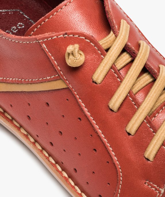 Derbies femme dessus cuir uni à lacet élastiqué - Tanéo vue6 - TANEO - GEMO