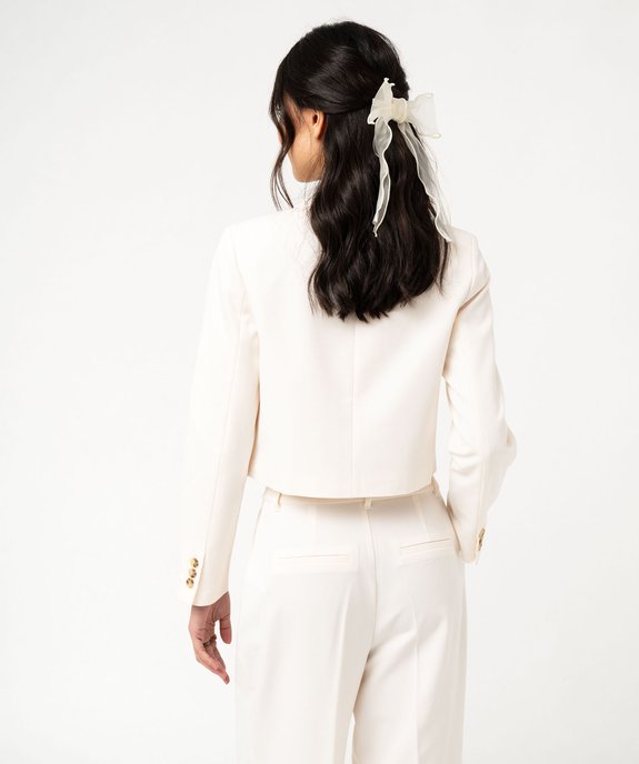 Veste de tailleur courte en maille extensible femme vue3 - GEMO(FEMME PAP) - GEMO