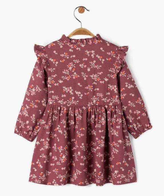Robe bébé fille à manches longues à motifs fleuris vue3 - GEMO(BEBE DEBT) - GEMO