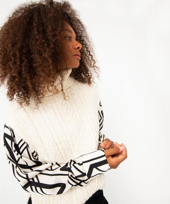 Pull sans manches à col roulé femme vue2 - GEMO(FEMME PAP) - GEMO
