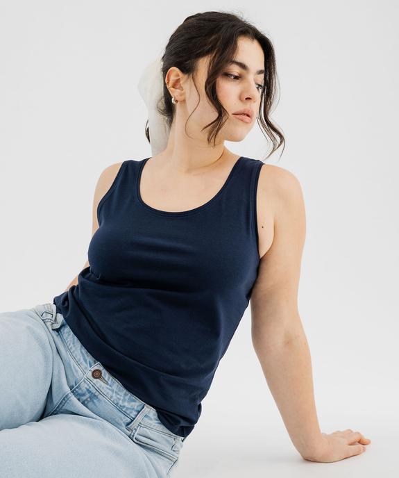 Débardeur femme grande taille uni en coton extensible vue6 - GEMO 4G GT - GEMO